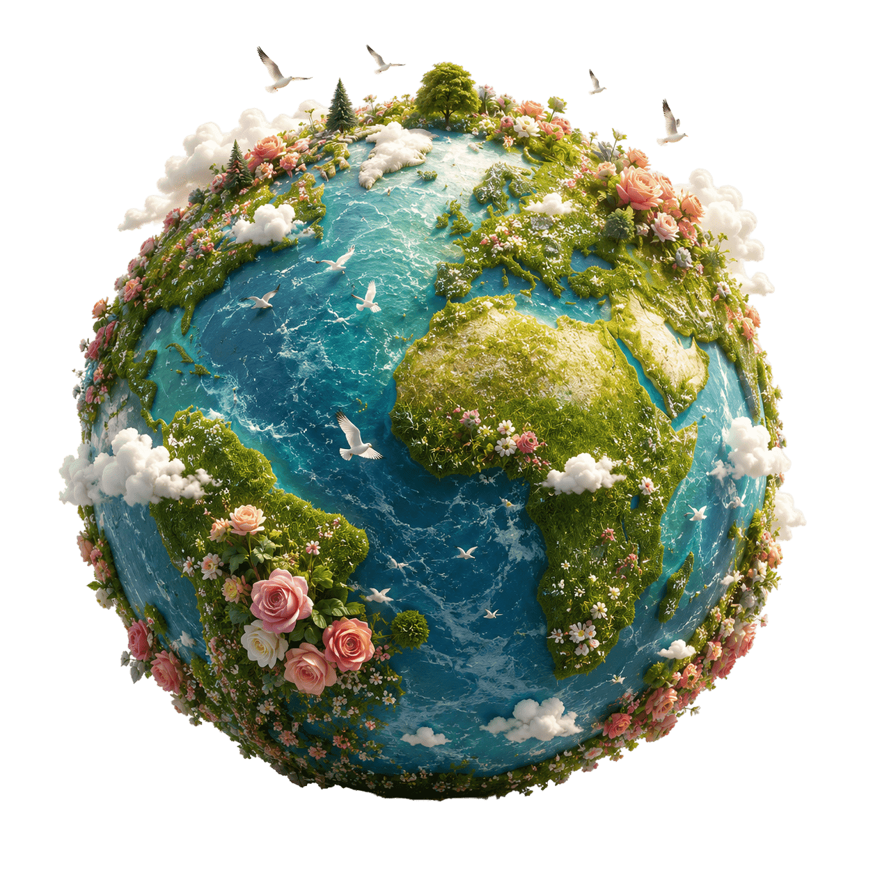 A flourishing green earth